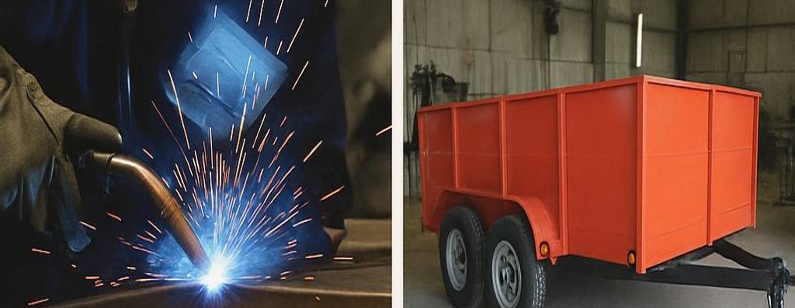 Welding sparks and trailer